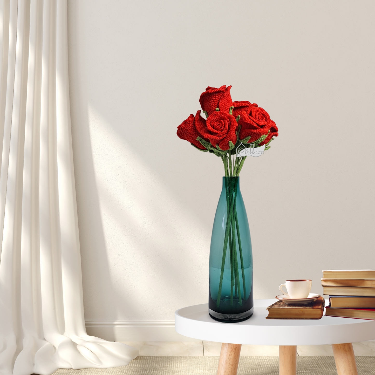 Stemware Rose 04 - White, blue