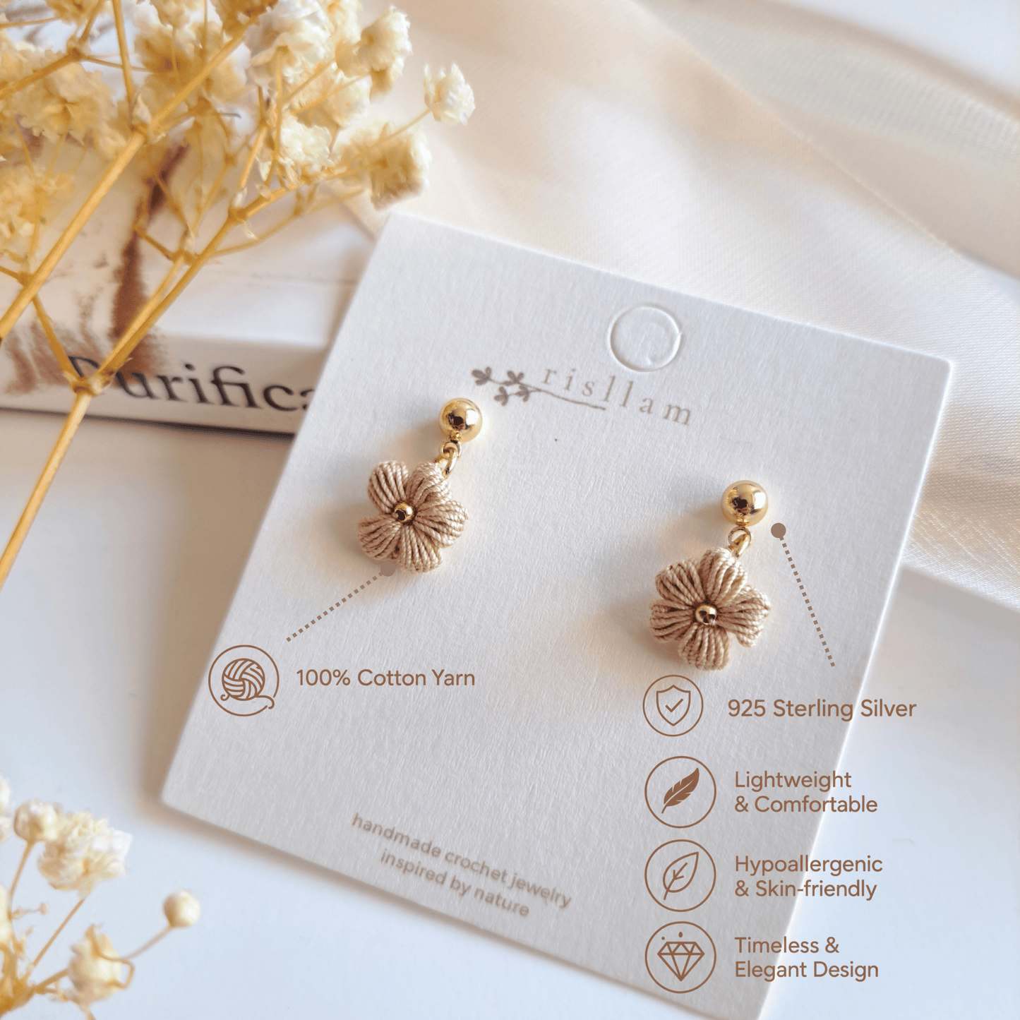 Handmade Crochet Puff Earings
