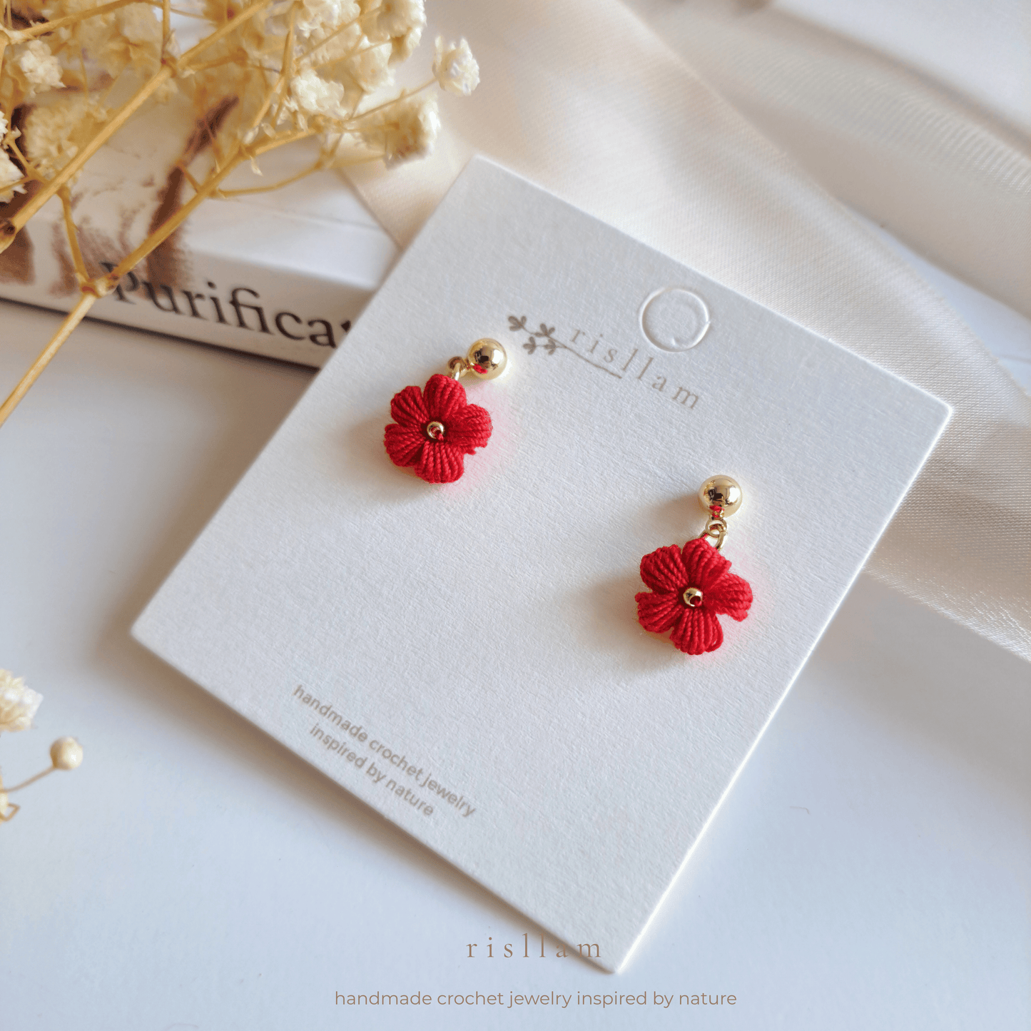 Handmade Crochet Puff Earings