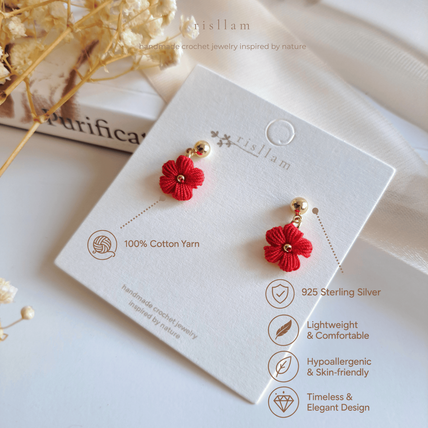 Handmade Crochet Puff Earings